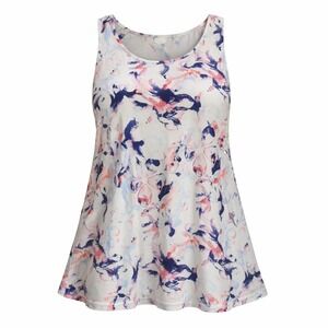 Cestyle 2XL Floral Tank Top Sleeveless Casual Blouse Purple White Pink New